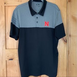 UNL Adidas Nebraska Cornhuskers Golf Polo